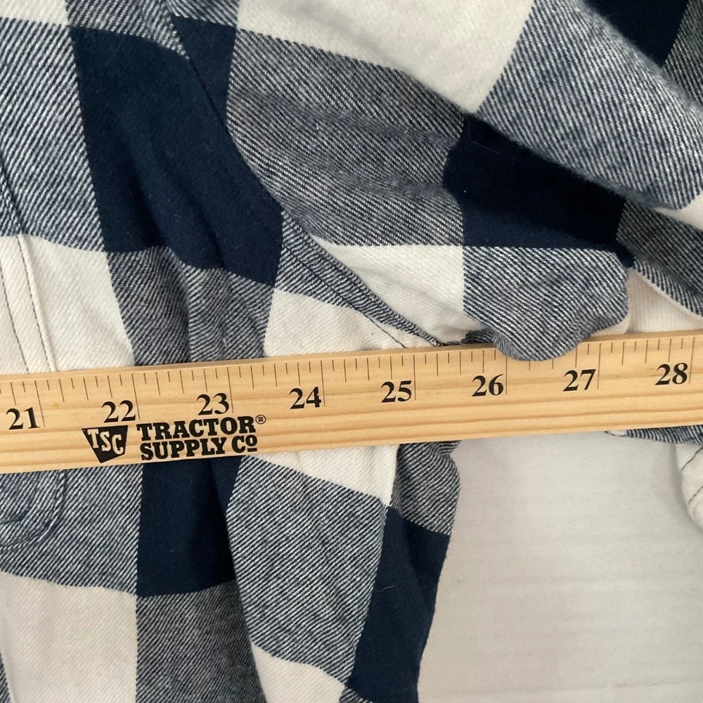 Hobbs Creek Mens 2XL Flannel Shirt  Blue White Buffalo Plaid Cotton Button Up - Picture 5 of 9